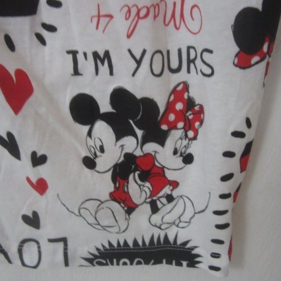 Disney Pajama Bottom Teen Mickey Minnie Love XL 15/17 drawstring elastic - Picture 5 of 12